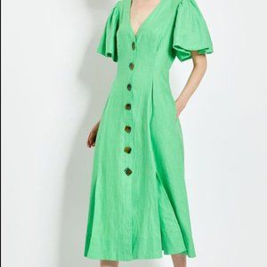 NICHOLAS Troy Linen Green Dress